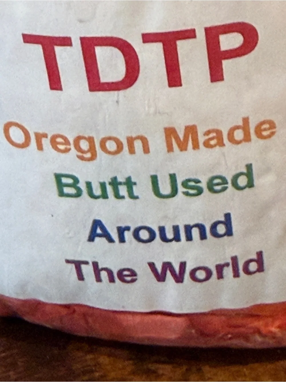 Novelty rainbow-colored, tie-dyed toilet paper W/ label TDTP & Oregon Made
